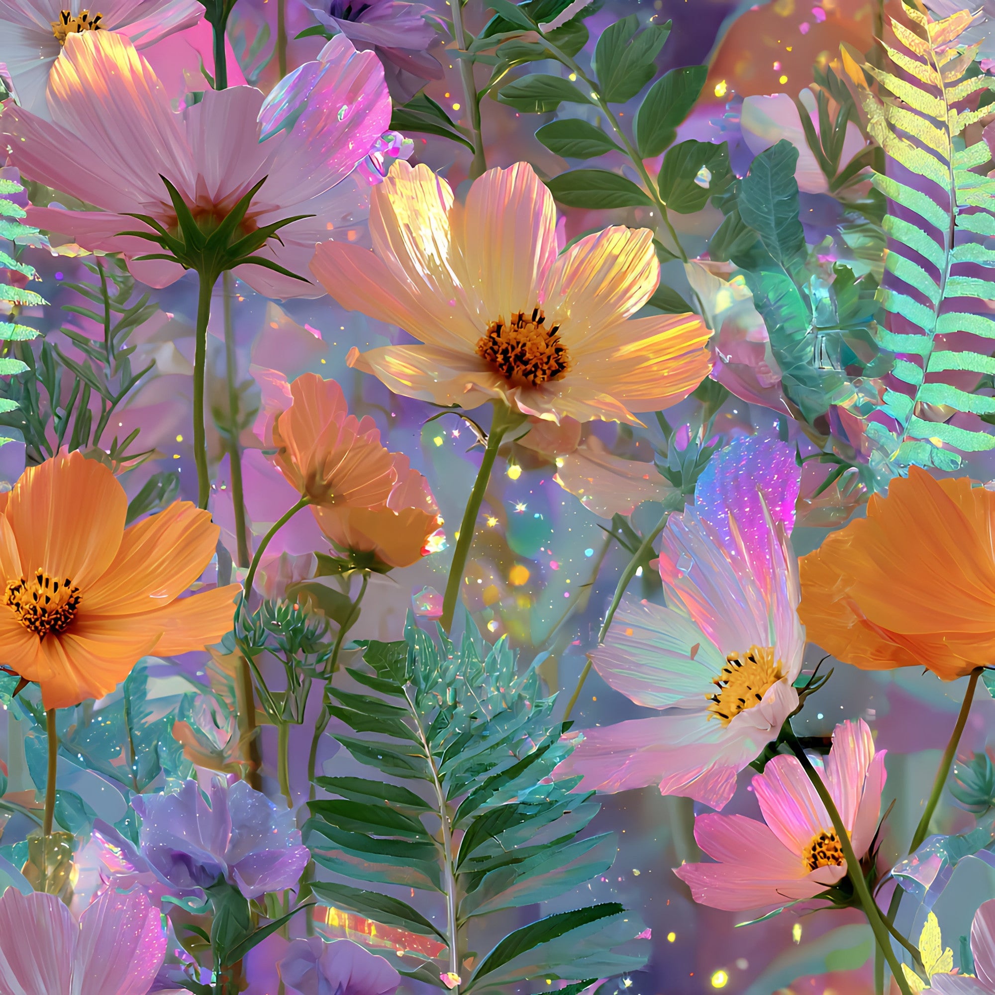 Opal Garden Pattern 5 Minky Fabric