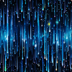 navy blue, turquoise, electric blue, cyan, dripping pattern, liquid drops, rain effect, flowing design, abstract pattern, cosmic background, starry night, celestial theme, contemporary art, modern design,, fabric panel, cosmic blue, water droplets, streaming lines, artistic print