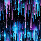 dripping liquid, blue, purple, pink, cyan, turquoise, magenta, black background, flowing patterns, paint drips, abstract design, cosmic, galaxy, starry, nebula,, fabric panel, modern art, vibrant colors, liquid motion