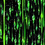 bright green, neon green, lime green, black background, dripping liquid, paint drips, vertical drips, abstract pattern, modern design, contemporary art, flowing shapes, dynamic movement,, fabric panel, artistic print, liquid effect, streaking pattern, vibrant colors, geometric shapes, digital art style