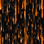 orange, black, dripping, liquid, drops, abstract pattern, modern design,, fabric panel, flowing, droplets, contemporary, streaks, splashes, artistic, vibrant orange, gradient effects, vertical drips, dynamic movement, geometric elements