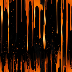 orange, black, dripping, liquid, flowing, paint drips, vertical streaks, abstract pattern, modern design, contemporary, dramatic, striking, halloween colors,, fabric panel, geometric drips, fluid motion, artistic, vibrant orange, bold contrast