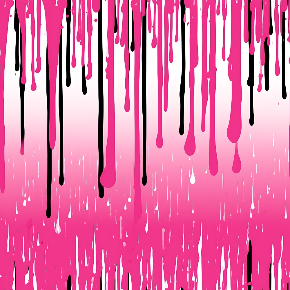 hot pink, magenta, black, white, dripping pattern, liquid drops, paint drips, flowing design, abstract pattern, contemporary art, modern style, vibrant colors, artistic design,, fabric panel, craft material, sewing supplies, bold colors, graphic pattern, fluid motion