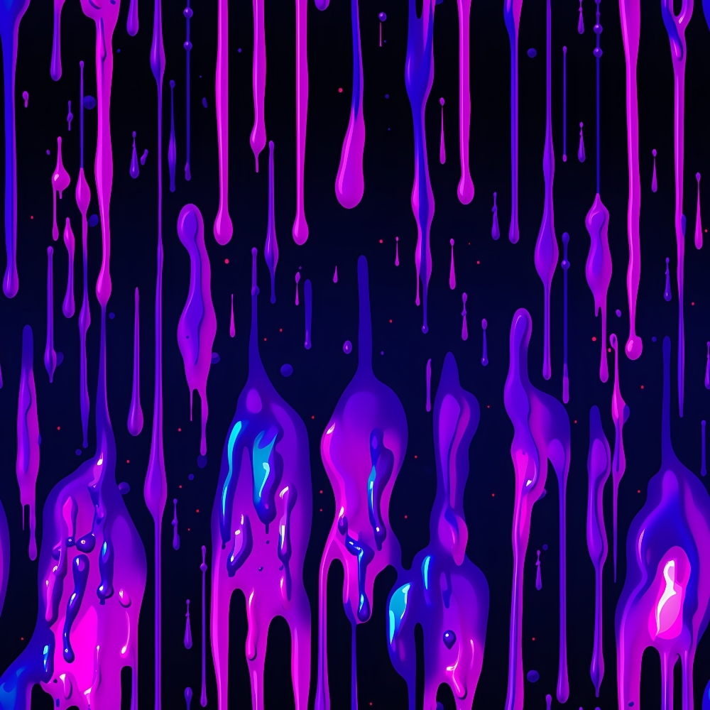 purple, magenta, violet, blue, cyan, dripping, liquid, drops, flowing, abstract, modern, vibrant, neon, digital art, psychedelic, cosmic, space,, fabric panel, contemporary, artistic, fluid motion, gradient, electric colors