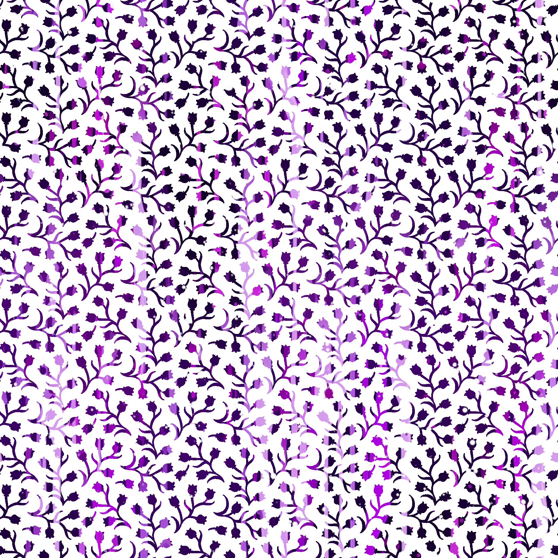purple, violet, lavender, floral pattern, botanical design, branches, leaves, small flowers, delicate motifs, repeating pattern,, fabric panel, nature inspired, organic shapes, feminine design, crafting material, sewing fabric, ditsy print, tonal variations, decorative elements