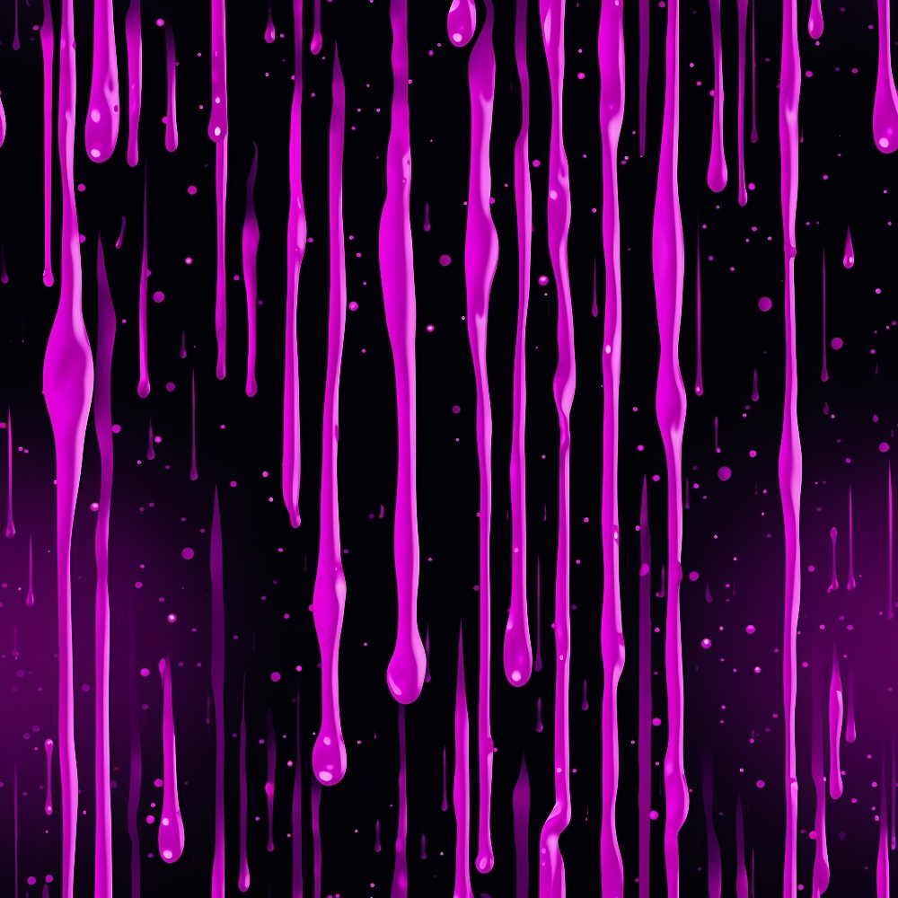 purple, magenta, black, dripping, liquid, drops, splashes, abstract pattern, flowing, vertical drips, gradient, modern, contemporary,, fabric panel, cosmic, space-like, neon, vibrant, wet effect
