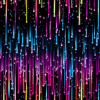 dripping liquid, rainbow colors, neon bright, vertical streaks, droplets, magenta, cyan, yellow, purple, blue, pink, black background, abstract pattern, modern design,, fabric panel, psychedelic, vibrant colors, paint drips, contemporary art