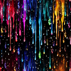 dripping liquid, rainbow colors, vibrant hues, red droplets, blue streams, purple drips, orange flows, yellow cascades, magenta splashes, turquoise drops, neon colors, liquid motion, flowing pattern, paint drips, colorful rain, cosmic drops, luminous effect,, fabric panel, modern abstract