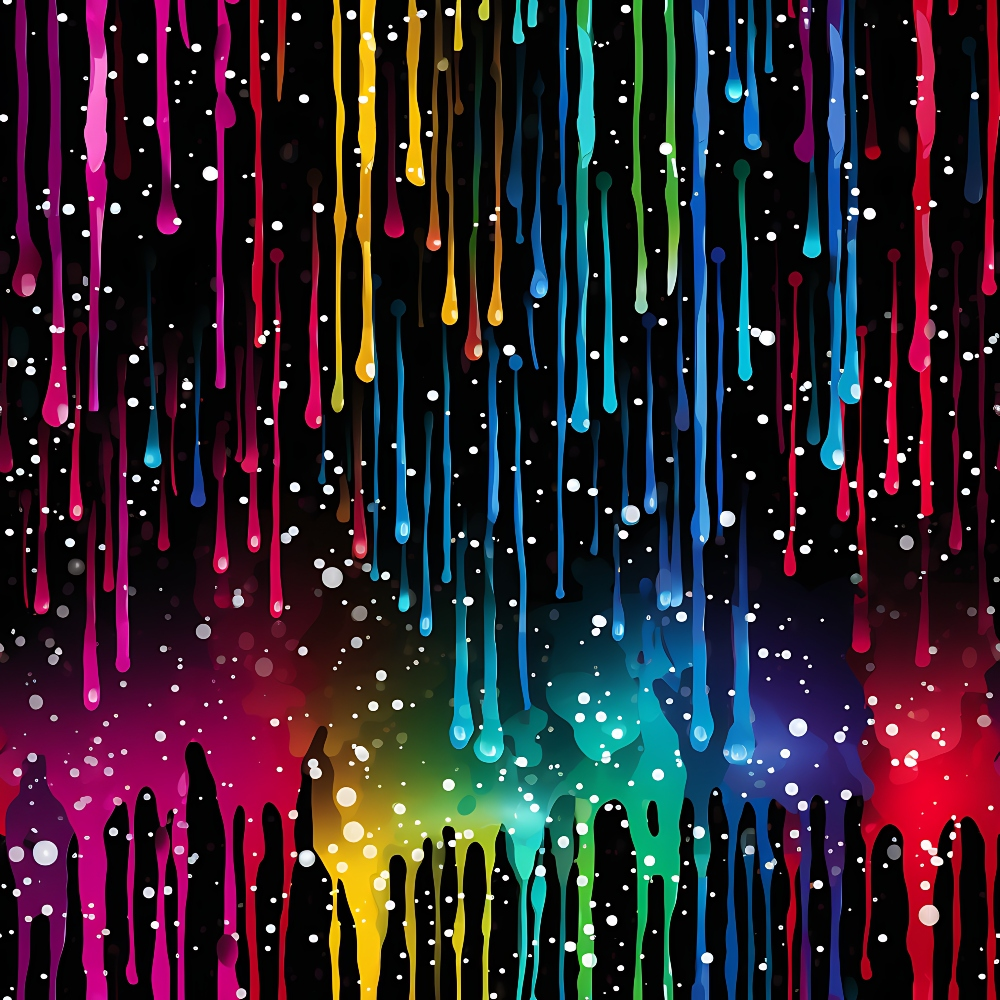 dripping rainbow, liquid pattern, multicolor drips, vibrant colors, pink, purple, blue, yellow, green, red, orange, paint drips, flowing liquid, colorful streaks, abstract design, contemporary style,, fabric panel, modern pattern, artistic design, rainbow spectrum, dripping effect