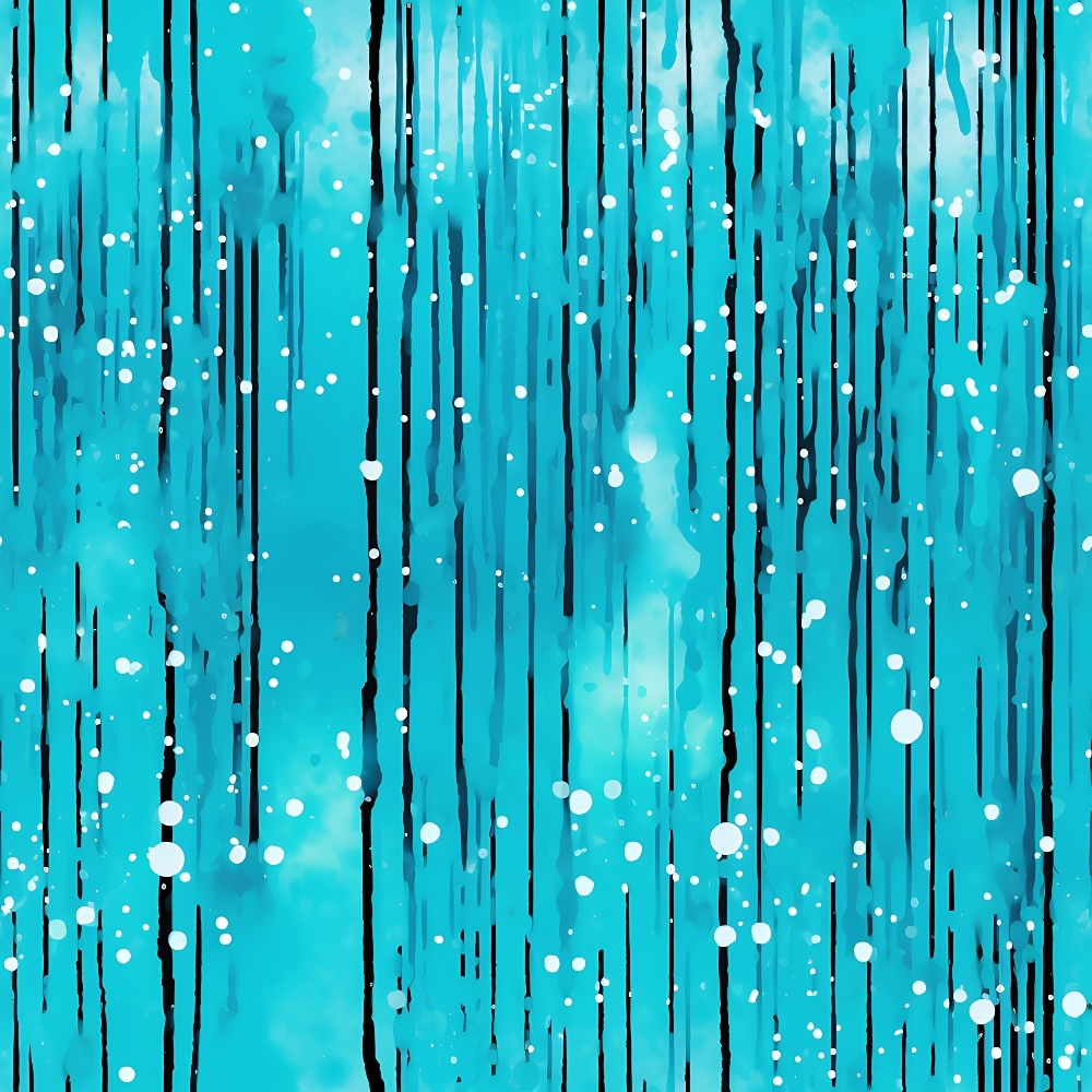 turquoise, aqua, teal, cyan, white, dripping pattern, liquid design, paint drips, watercolor effect, abstract art, flowing lines, vertical streaks, splashes, dots, bubbles, modern style, contemporary design,, fabric panel, artistic pattern, fluid motion, wet paint effect
