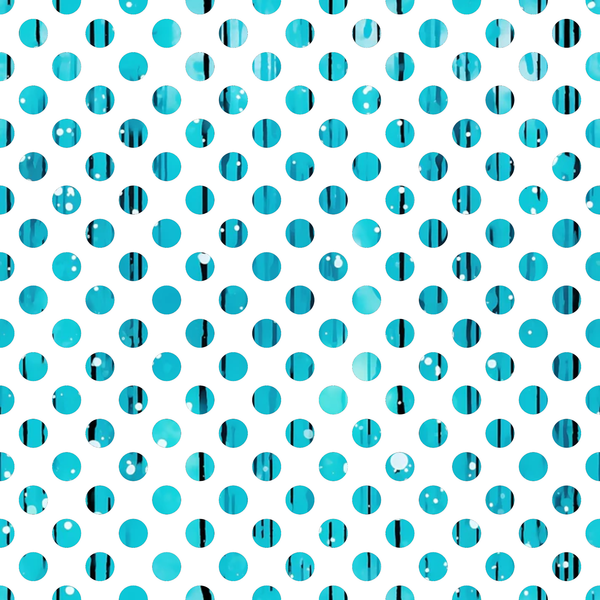 turquoise, cyan, teal, aqua, white background, polka dots, circular pattern, geometric design, dripping liquid, water droplets, modern abstract, contemporary style,, fabric panel, crafting material, sewing supplies, bright colors, repetitive pattern, spotted design, fluid motion