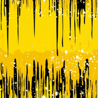 yellow, golden yellow, black, dripping pattern, liquid drops, paint drips, splatter effect, abstract design, modern art, contemporary style,, fabric panel, artistic pattern, fluid motion, vertical drips, speckled texture, bright colors, contrasting colors, geometric drips, crafting fabric