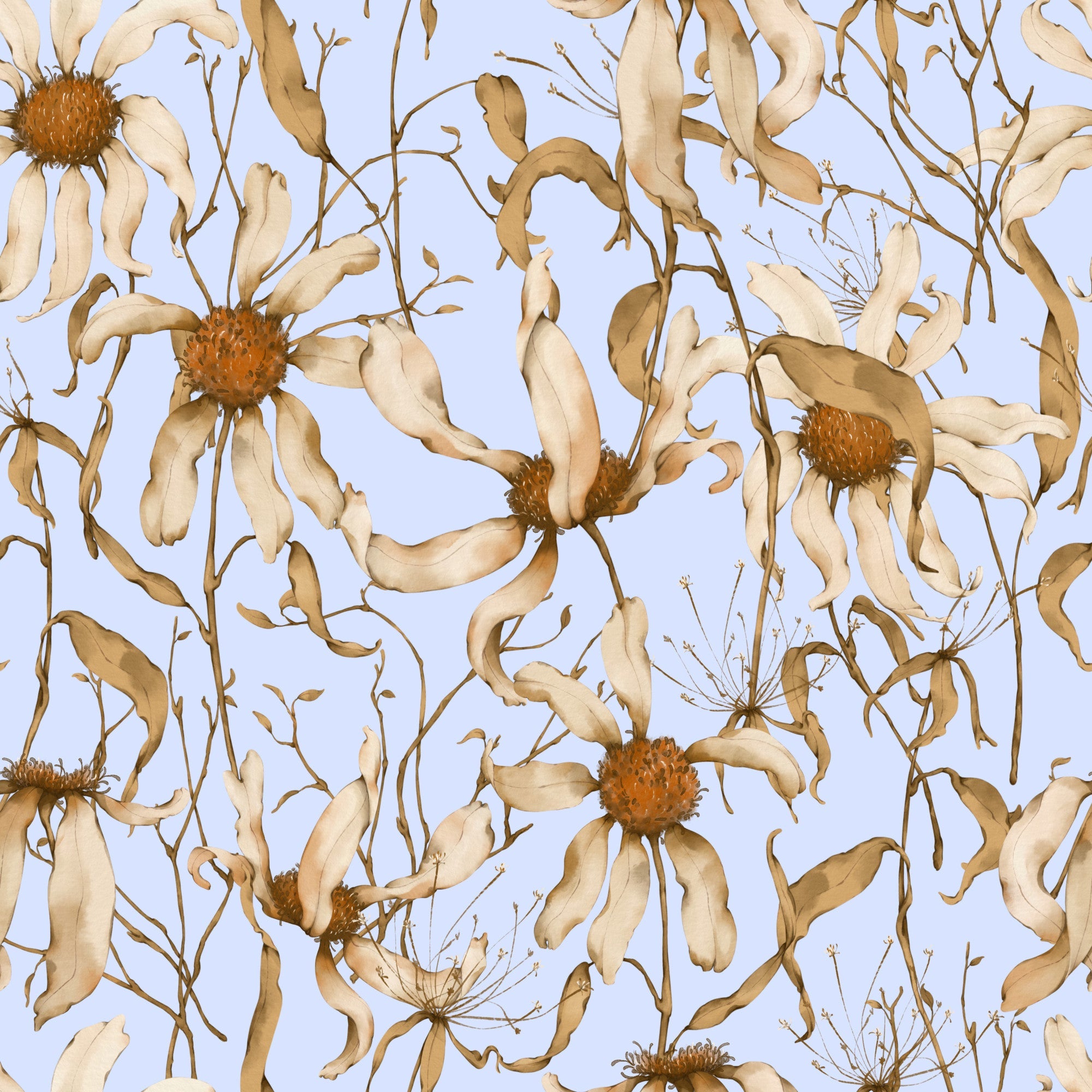 Faded Petals Pattern 2 Minky Fabric