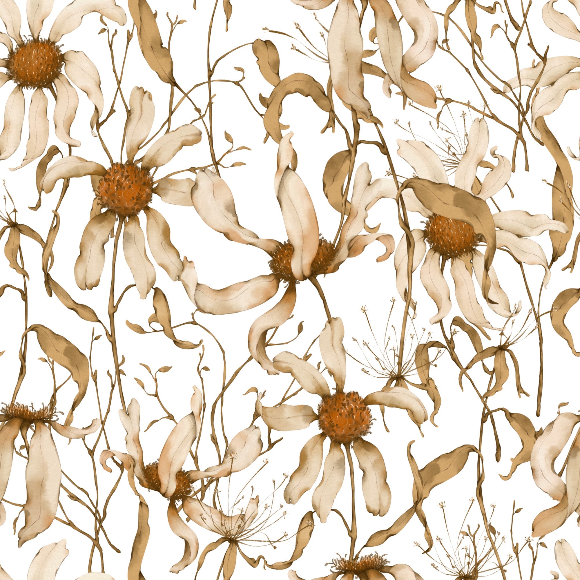 Faded Petals Pattern 6 Minky Fabric