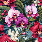 Exotic Orchid Flowers Pattern 12 Minky Fabric