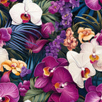 Exotic Orchid Flowers Pattern 2 Minky Fabric
