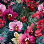 Exotic Orchid Flowers Pattern 3 Minky Fabric