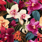 Exotic Orchid Flowers Pattern 6 Minky Fabric
