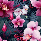 Exotic Orchid Flowers Pattern 7 Minky Fabric