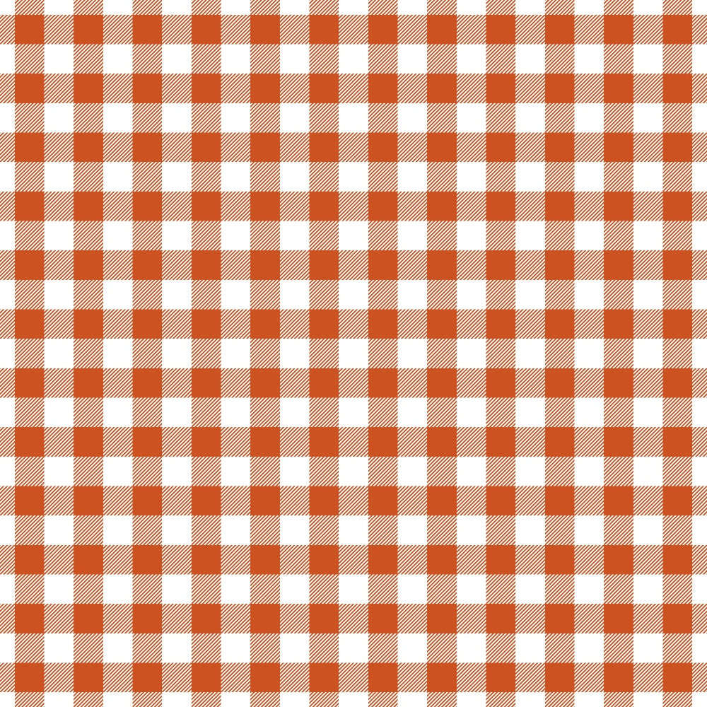 fall orange, white, plaid pattern, gingham, checkered design,, fabric panel, autumn colors, rustic, country style, geometric pattern, seasonal fabric, harvest theme, crosshatch lines, woven appearance, square grid, textile design, crafting material, burnt orange, cream white