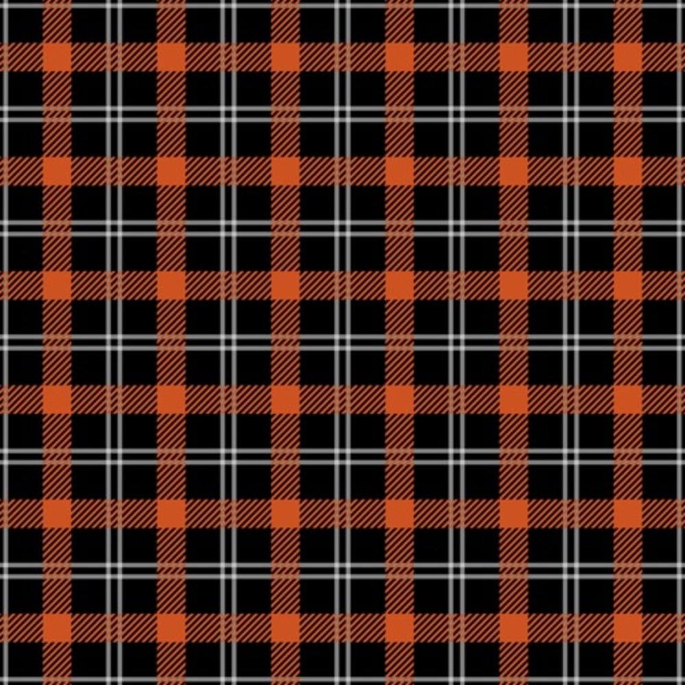fall orange, black, white, plaid pattern, tartan, checkered design, diagonal stripes,, fabric panel, autumn colors, seasonal fabric, geometric pattern, woven texture, craft fabric, sewing material, orange and black, grid pattern, fall themed