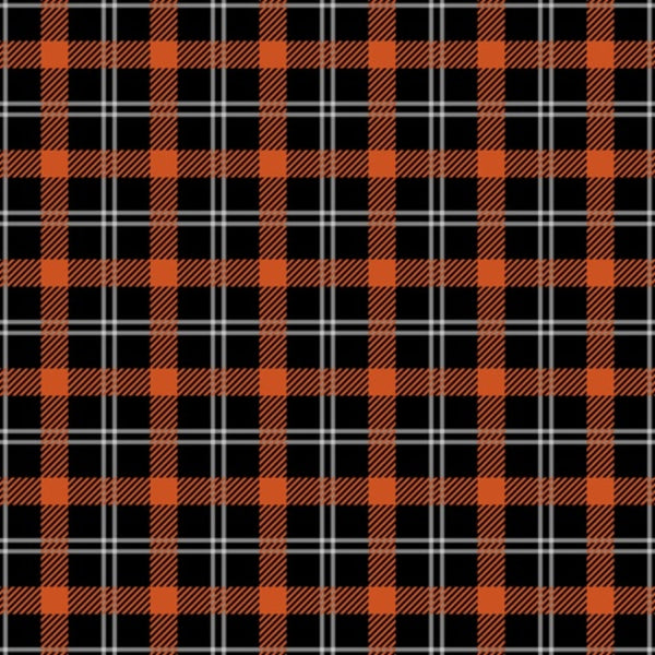 fall orange, black, white, plaid pattern, tartan, checkered design, diagonal stripes,, fabric panel, autumn colors, seasonal fabric, geometric pattern, woven texture, craft fabric, sewing material, orange and black, grid pattern, fall themed