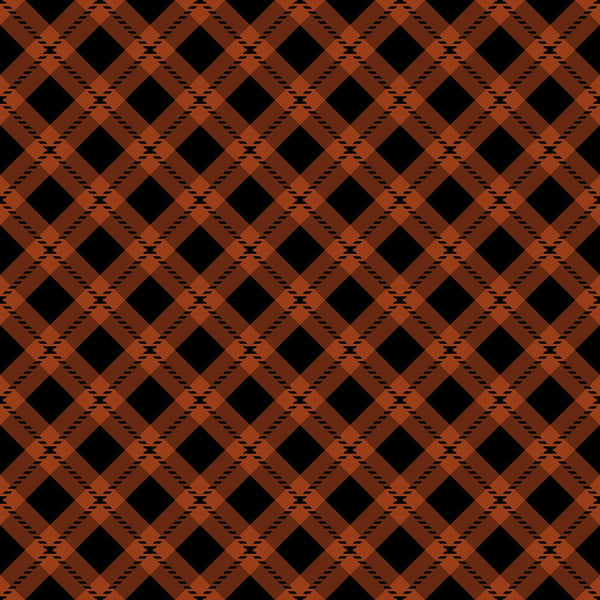 fall orange, burnt orange, black, plaid pattern, diagonal plaid, geometric design, lattice pattern,, fabric panel, autumn colors, seasonal fabric, halloween colors, crosshatch design, diamond lattice, woven appearance, craft fabric, sewing material, orange and black, fall theme, geometric plaid