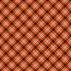 orange, rust, black, white, plaid pattern, diagonal stripes, geometric design, fall colors, autumn theme,, fabric panel, checkerboard effect, tartan style, seasonal fabric, warm tones, repeating pattern, textile design, crafting material