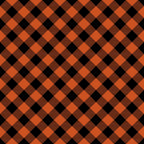 orange, black, plaid pattern, checkered, diagonal stripes, fall colors, autumn, geometric design,, fabric panel, halloween colors, seasonal, repeating pattern, textile, crafting material, pumpkin orange, grid pattern, woven look, harvest theme