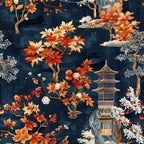Persimmon Pagoda Pattern 10 Minky Fabric