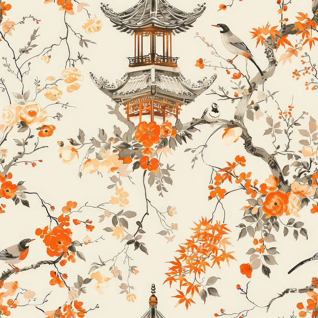 Persimmon Pagoda Pattern 11 Minky Fabric
