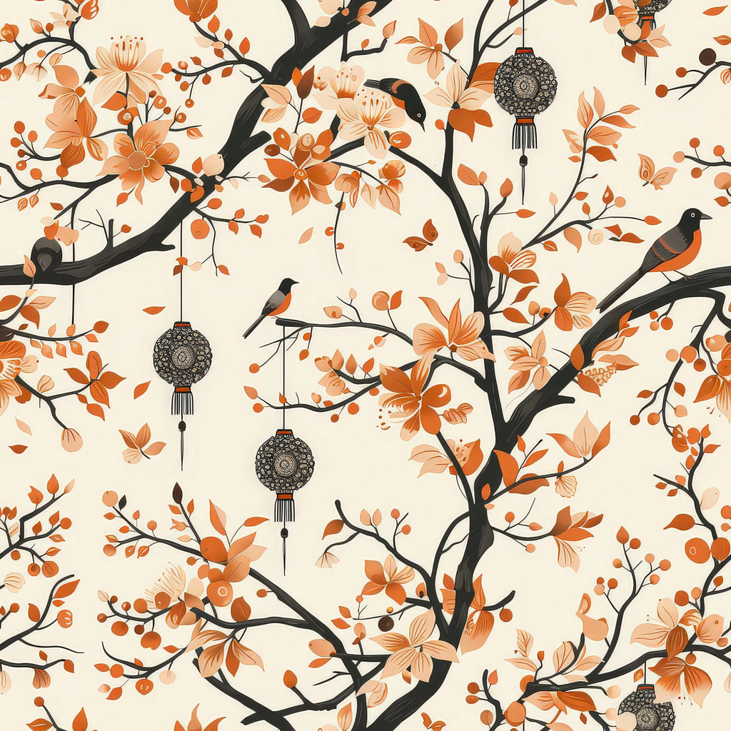Persimmon Pagoda Pattern 12 Minky Fabric