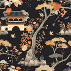 Persimmon Pagoda Pattern 4 Minky Fabric