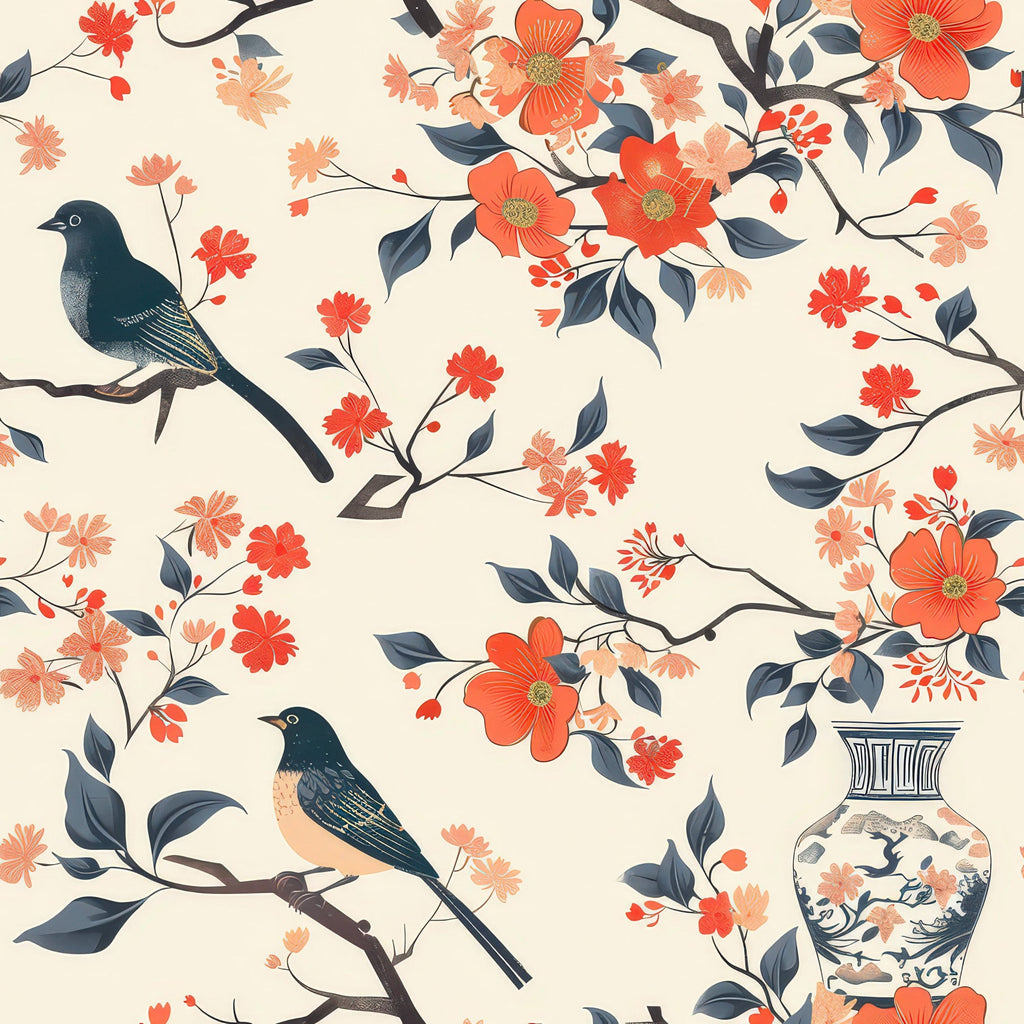 Persimmon Pagoda Pattern 6 Minky Fabric