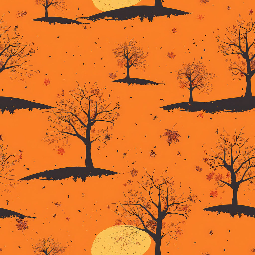 Fall Sunset Forest Pattern 1 Minky Fabric