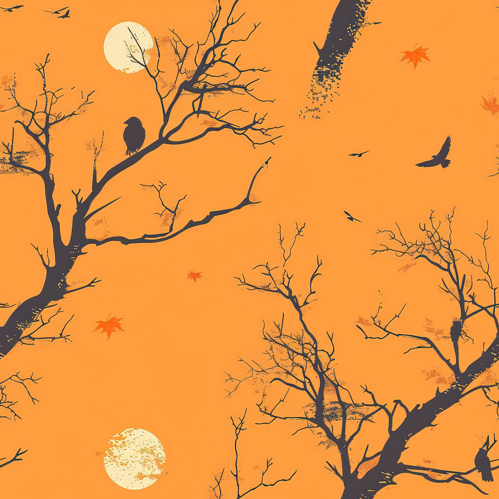 Fall Sunset Forest Pattern 11 Minky Fabric