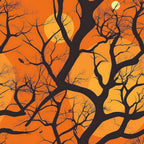 Fall Sunset Forest Pattern 12 Minky Fabric
