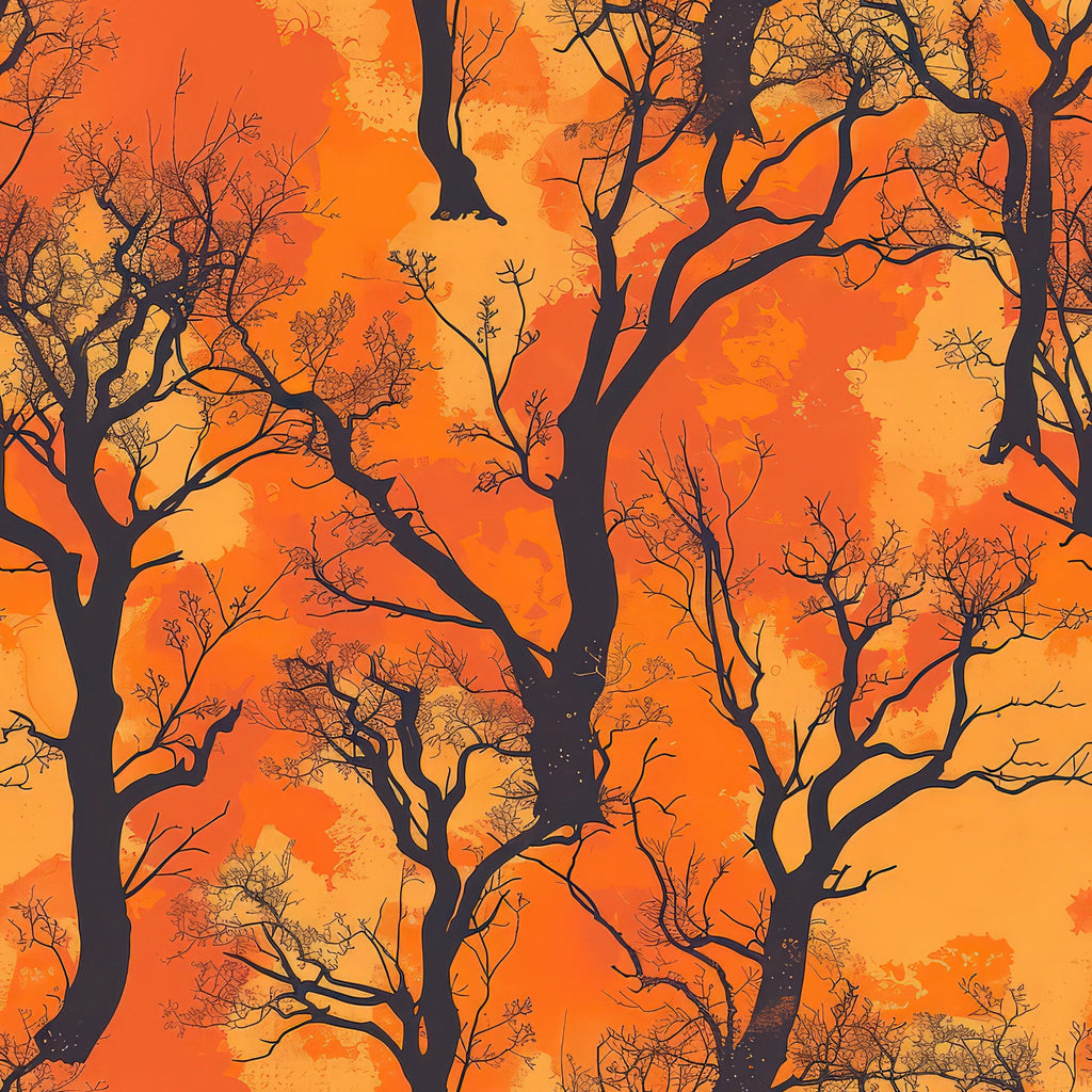 Fall Sunset Forest Pattern 2 Minky Fabric