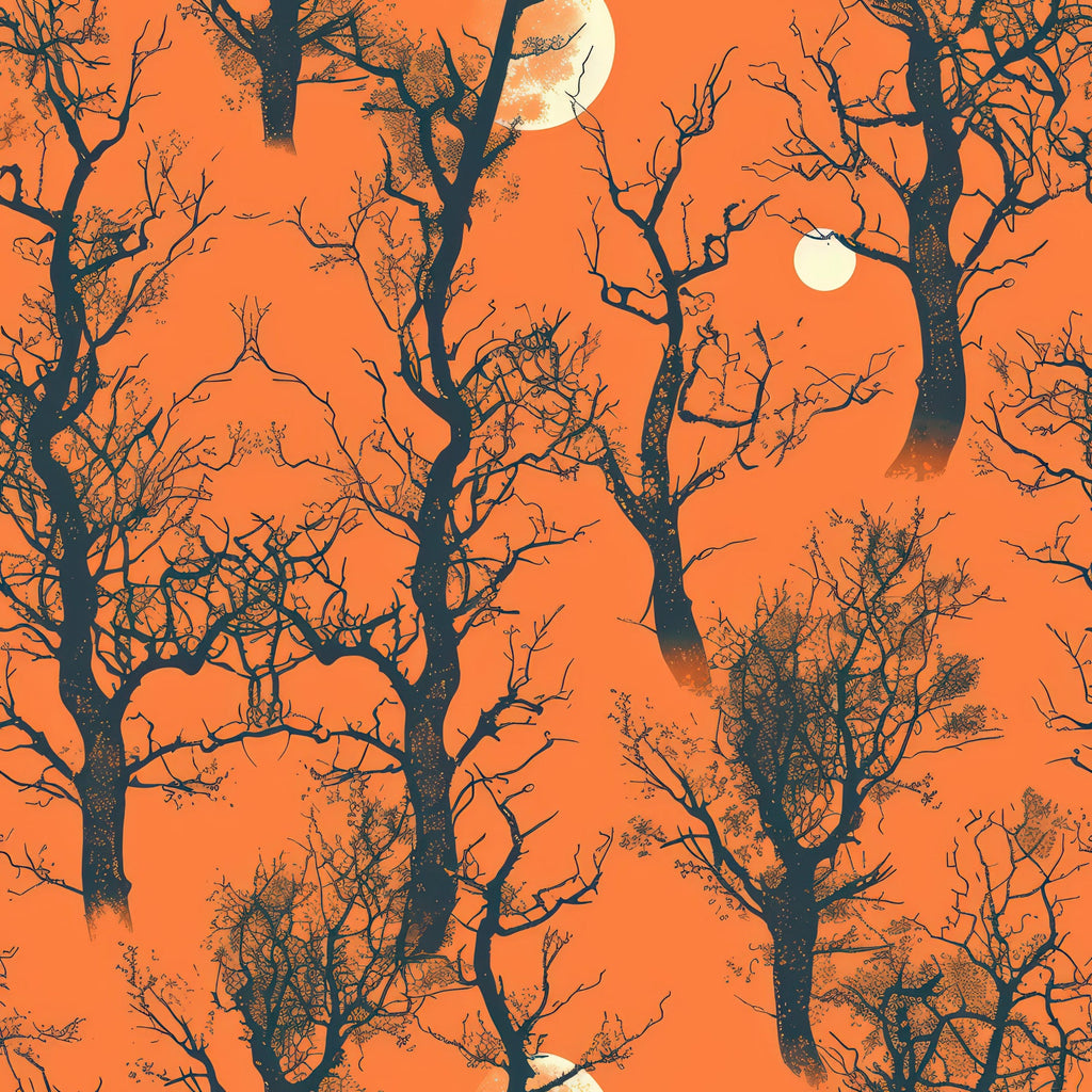 Fall Sunset Forest Pattern 3 Minky Fabric