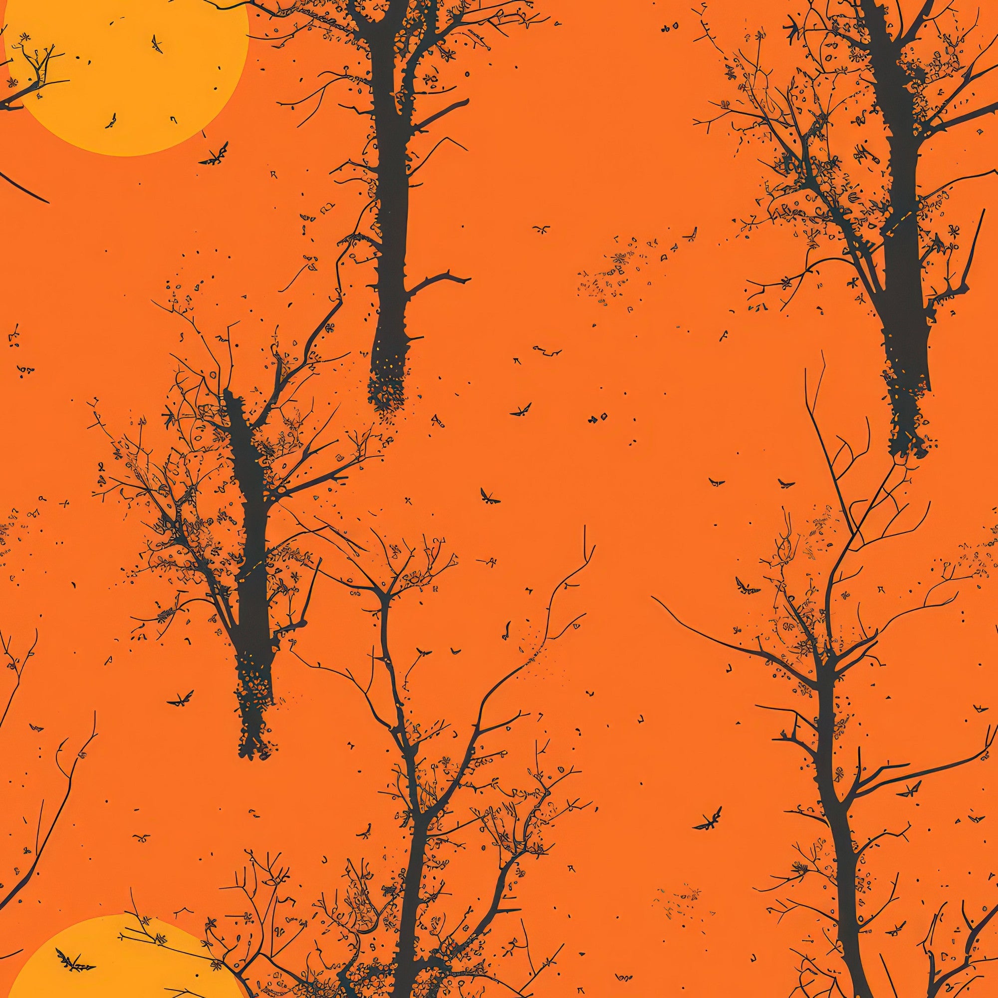 Fall Sunset Forest Pattern 5 Minky Fabric