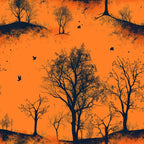 Fall Sunset Forest Pattern 6 Minky Fabric