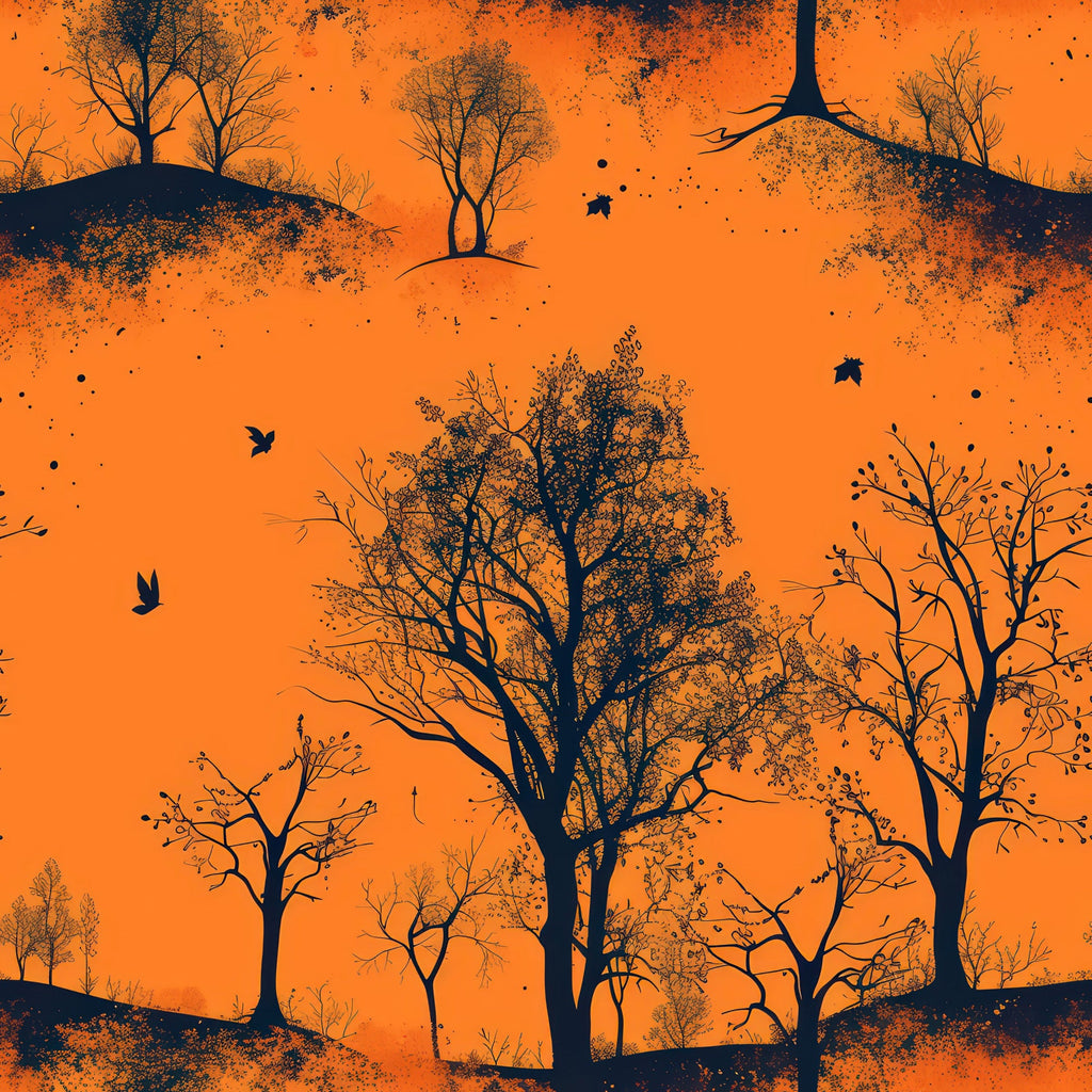 Fall Sunset Forest Pattern 6 Minky Fabric