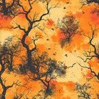 Fall Sunset Forest Pattern 9 Minky Fabric