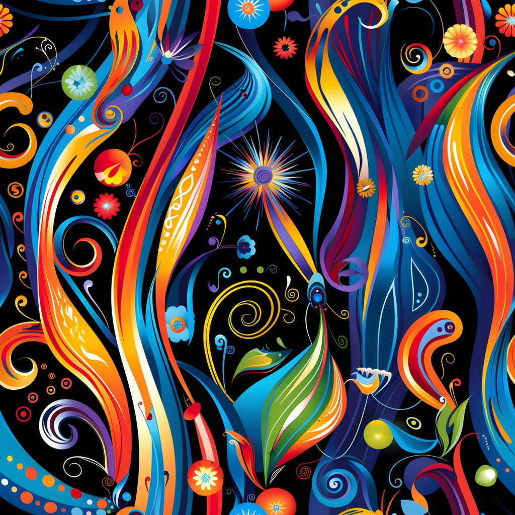 Midnight Fiesta Pattern 1 Minky Fabric