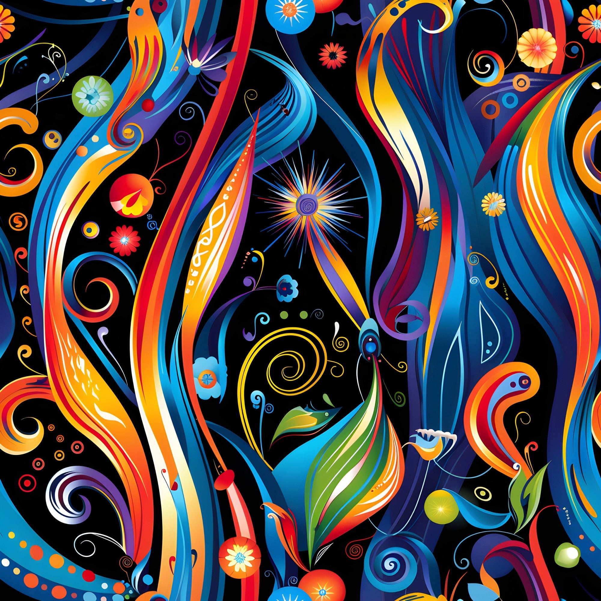 Midnight Fiesta Pattern 1 Minky Fabric