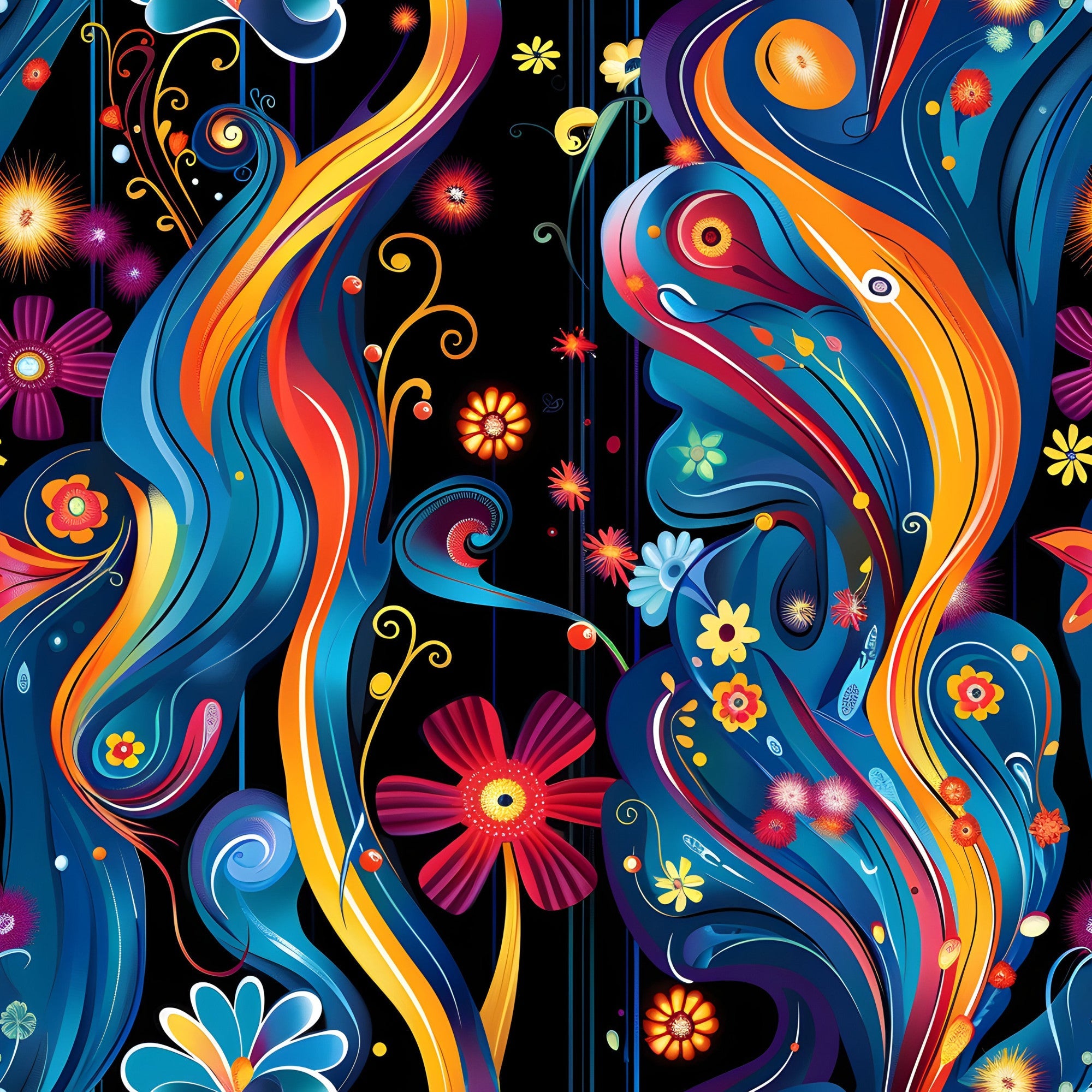 Midnight Fiesta Pattern 4 Minky Fabric
