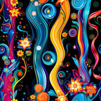 Midnight Fiesta Pattern 6 Minky Fabric