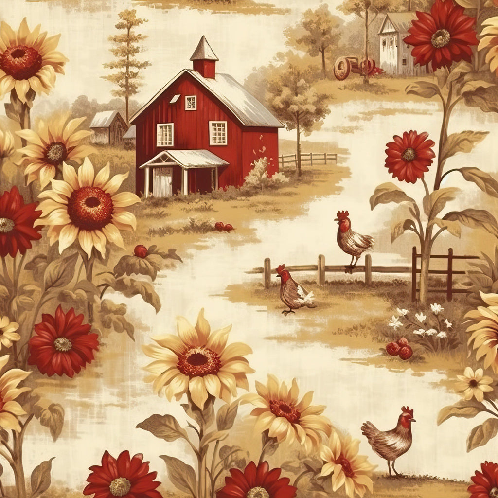 Sunflower Toile Pattern 4 Minky Fabric