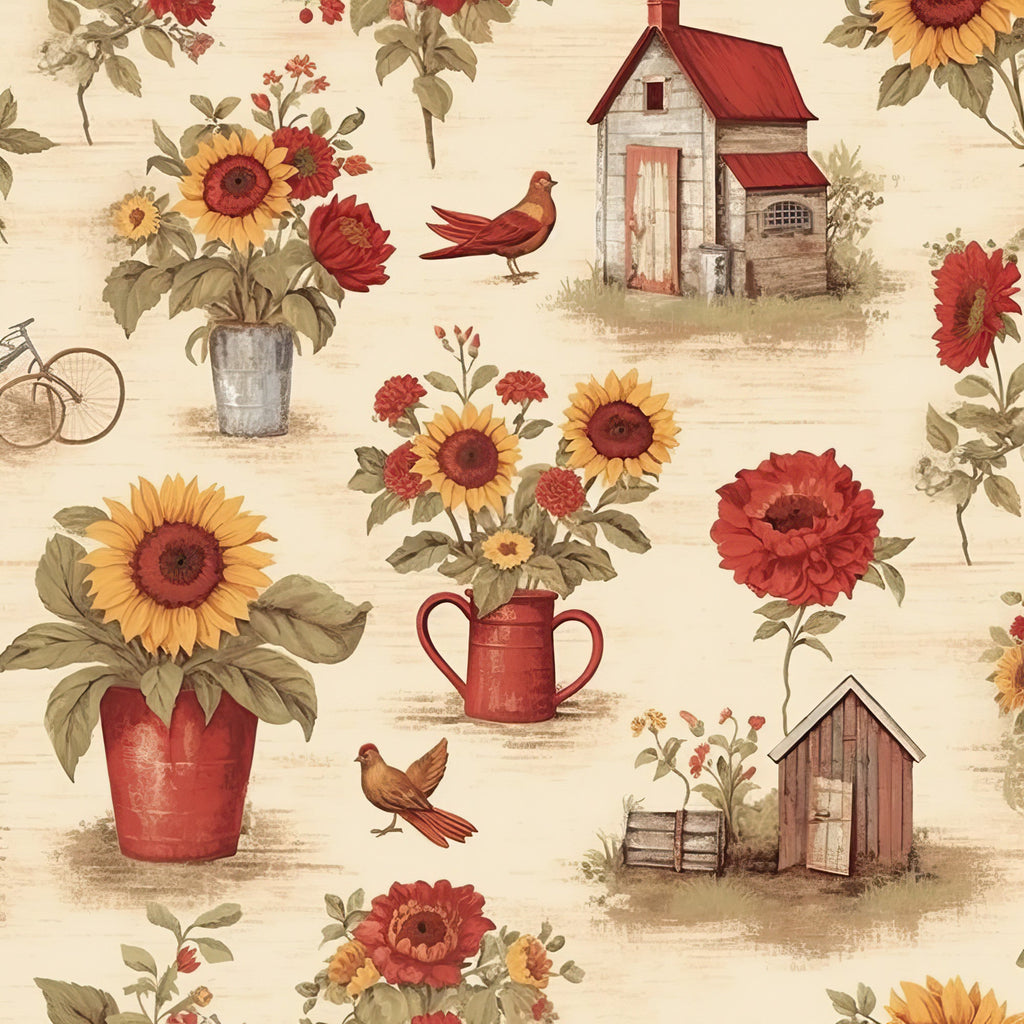 Sunflower Toile Pattern 6 Minky Fabric