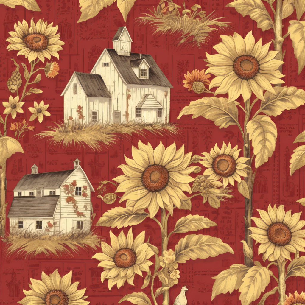 Sunflower Toile Pattern 7 Minky Fabric